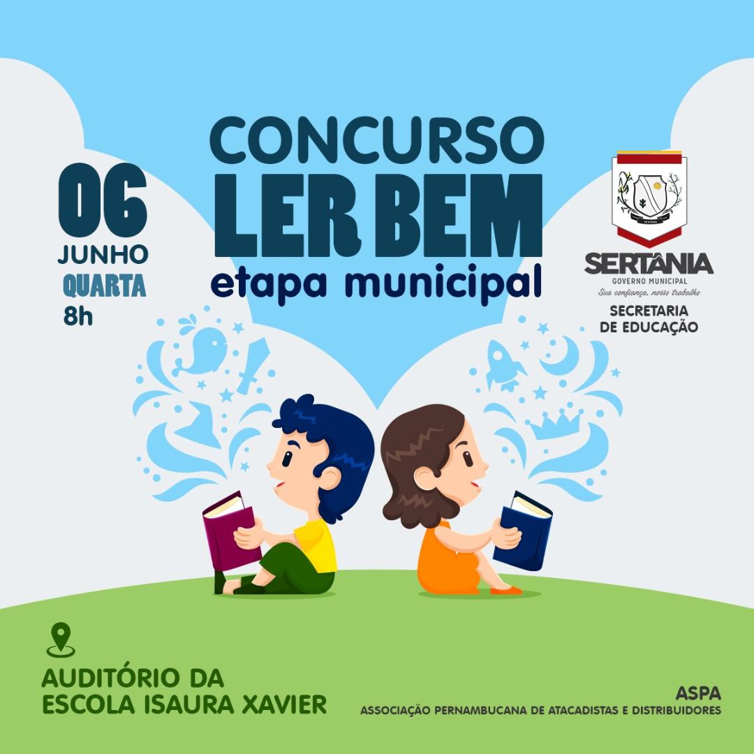 Leia mais sobre o artigo Fase municipal do Concurso Ler Bem acontece nesta quarta-feira (06), em Sertânia