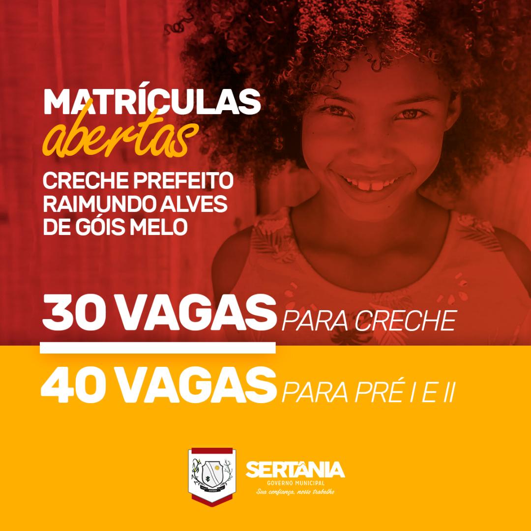 Leia mais sobre o artigo Abertas matrículas para nova creche de Sertânia