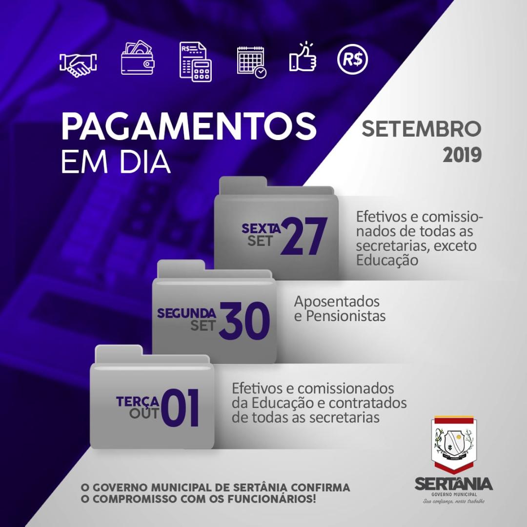 Leia mais sobre o artigo Governo Municipal de Sertânia inicia na próxima sexta-feira (27) pagamento de servidores