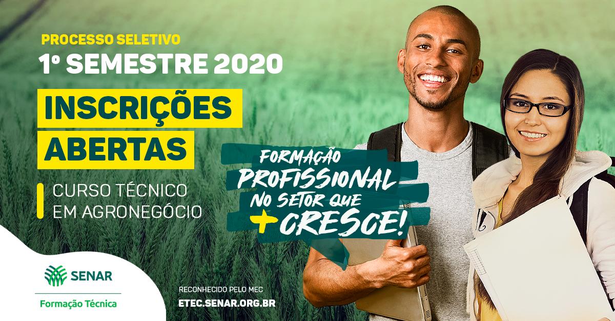 Leia mais sobre o artigo Inscrições para seleção do curso Técnico em Agronegócio no Senar vão até o dia 22﻿