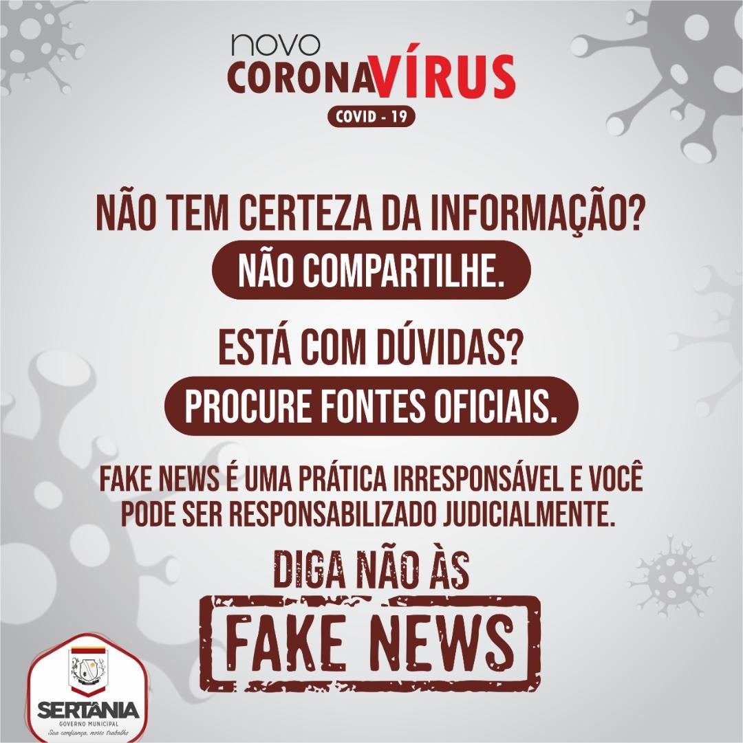 Leia mais sobre o artigo Governo Municipal de Sertânia faz alerta sobre fake news a respeito do novo coronavírus